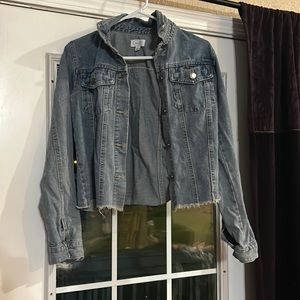 cropped jean jacket